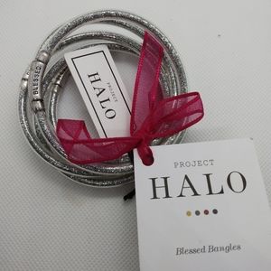 2 for $10 Project Halo Blessed bangle set. Silver glitter. O/S
